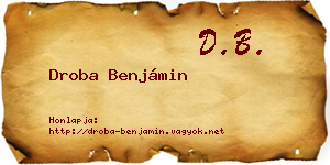 Droba Benjámin névjegykártya