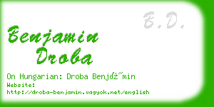 benjamin droba business card